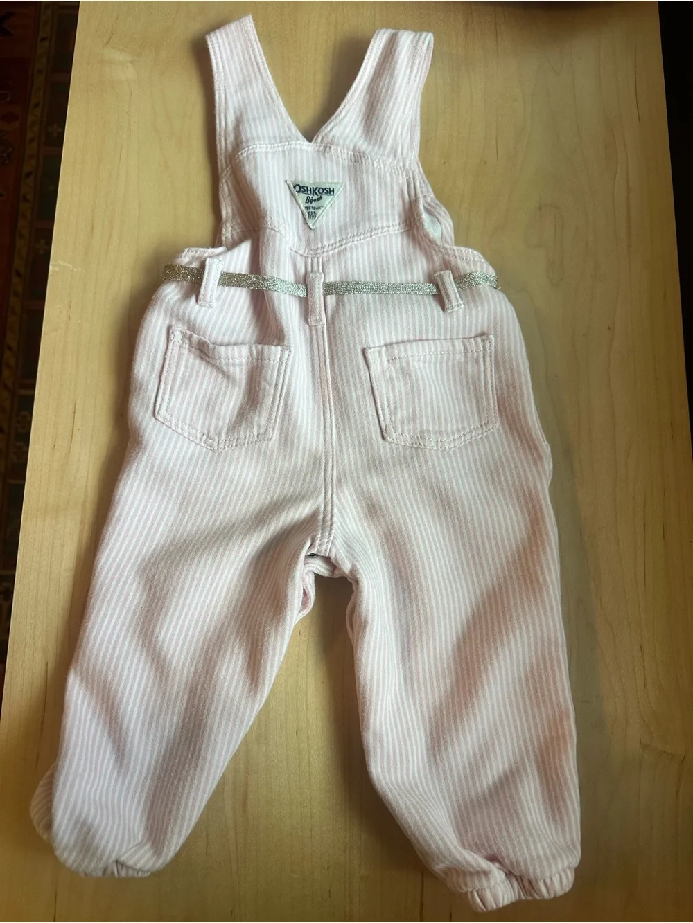 Oshkosh pink stripe overalls